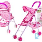 Doll carriage pink (6398 pink hearts)