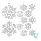 Ziemassvētku eglītes rotājumi Sniegpārslas 12 gab. Ruhhy (P22516)