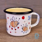 For sale White enamel cup with bees fun 350 ml