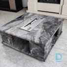 Magazine table made of natural marble, with a built-in Kratki Delta biofireplace