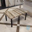 Journal table from natural travertine and iron