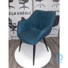 Blue fabric chairs with armrests
