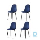 Бархатное кресло UrbanLifestyle синее комплект из 4 шт.