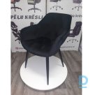 Velvet chair Restock Luxa black with armrests
