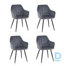 Velvet chair Restock Como gray set of 4 pieces