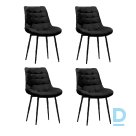 Velvet chair Restock Dana black set of 4 pieces