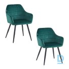 Velvet chairs Restock Como green set of 2 pcs