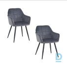 Velvet chairs Restock Como gray set of 2 pcs.