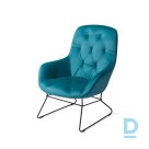 Velvet lounge chair Kushiro Lounge blue