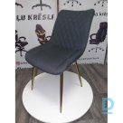 Gray fabric chairs with gilded legs