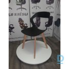 Black kitchen chairs with wooden legs