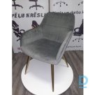 Light gray velvet chairs with gold legs