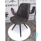 Antracīta krāsas krēsls ar melnām koka kājām