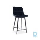 Pusbāra krēsls Chic 60cm melns ar samta apdari