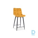 Pusbāra krēsls Chic 60cm dzeltens ar samta apdari