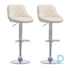 Cream colored eco leather bar chairs