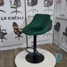 Барный стул регулируемый Restock Mode зеленый бархат