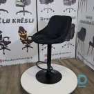 Bar stool adjustable Restock Mode black velvet 2 pcs.