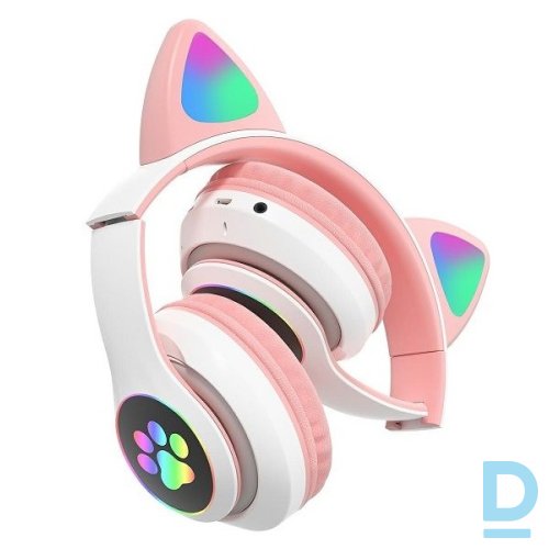 Bezvadu austiņas Bluetooth Kaķis rozā (PZS7C)