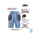 Darba šorti ar nokarenām kabatām Pro Seven Kings safety workwear shorts Flexi spandex blue augsta muguras josta drošības darba apģērbs