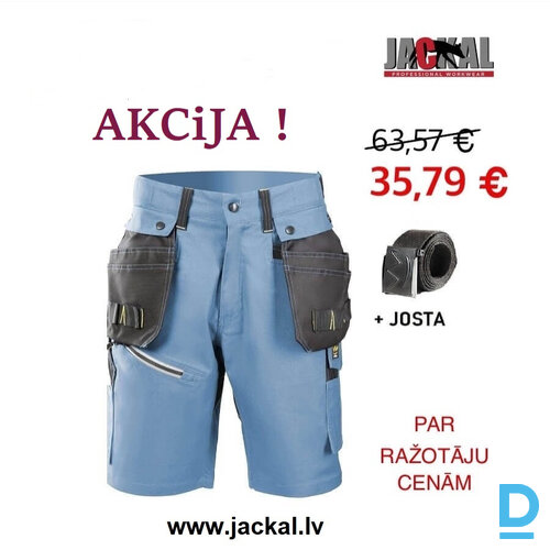 Darba šorti ar nokarenām kabatām Pro Seven Kings safety workwear shorts Flexi spandex blue augsta muguras josta drošības darba apģērbs Darba šorti ar nokarenām kabatām Pro Seven Kings safety workwear shorts Flexi spandex blue augsta muguras josta drošības darba apģērbs