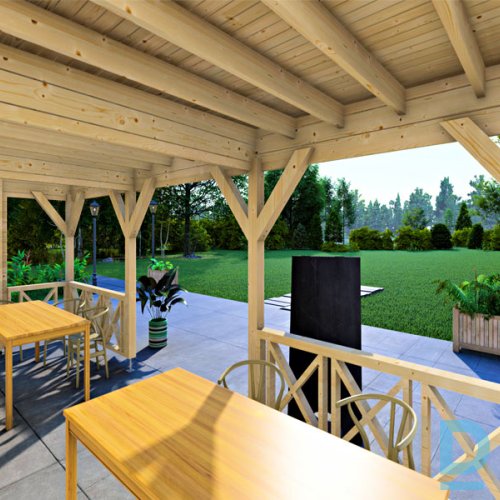 Saliekamā dārza mājiņa/nojume - HS12 (300X750cm)