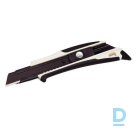 Нож для бумаги с удобной ручкой и сменными лезвиями DFC560W DORA Tajima Резак с приводом 18 мм с фиксатором лезвия, черный, белый, ручные инструменты
