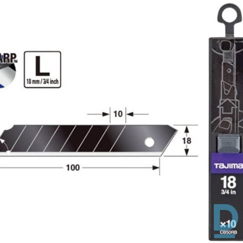 Maiņas Asmeņi Papīra Nažiem CB50RB TAJIMA DORA Razar Black Blades 18 mm Box With 10 Blades Black Rokas Darba Instrumenti Maiņas Asmeņi Papīra Nažiem CB50RB TAJIMA DORA Razar Black Blades 18 mm Box With 10 Blades Black Rokas Darba Instrumenti