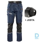 Darba Bikses ar Nokarenām Kabatām PRO Seven Kings Flexi Spandex Safety Workwear Muguras Augstā Josta Navy Blue Darba Drošības Apģērbs