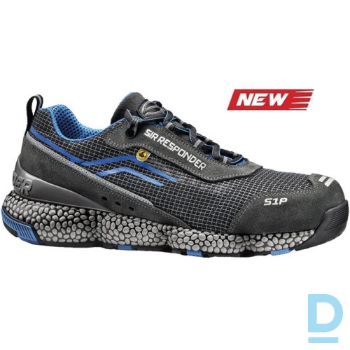Darba Kurpes Extra Elpojošas MOHER SIR S1PS FO SR ESD E PTU Antistatic Lightweight Anti Shock Responder Technology Grey Blue ITALY Drošības Darba Apavi