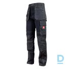 Work Pants with Hanging Pockets Thin Softshell 712 URG Flexi Stretch Spandex Windproof Water Repellent Ripstop Oxford 330D Black Safety Workwear