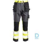 Darba Bikses ar Nokarenām Kabatām Noņemās HI-VIS UPDATED FLASH Seven Kings Work Trousers Yellow Grey Drošības Darba Apģērbi Specapģērbi