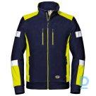 Work Jacket without Hood Fleece COMFORT SIR Flexi Multipocket Reflective Micro Fleece Navy Blue Yellow ITALY Safety Workwear