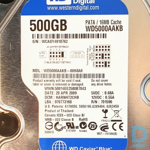 Pārdod Western Digital Cietais disks 500 GB