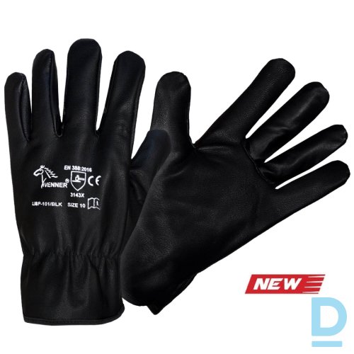 Darba Cimdi Melni Ādas 101 L Black Leather Work Gloves Black Drošības Darba Apģērbi Aksesuāri