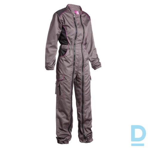 Darba Kombinezons Sievietēm ALICE Nine Worths Work Overalls Multipocket Water Repellent Grey Fuchsia FRANCE Drošības Darba Apģērbs