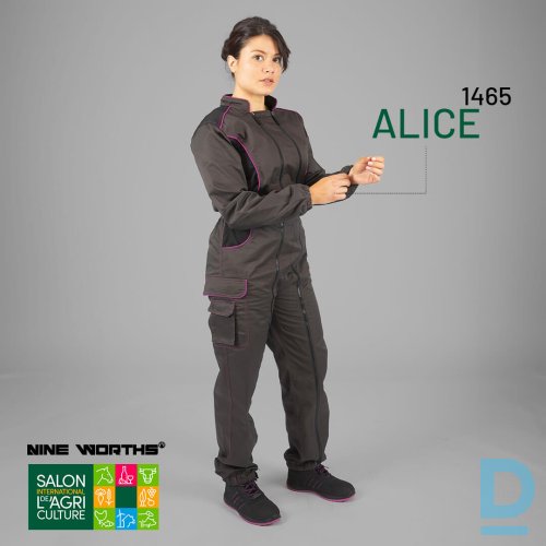 Darba Kombinezons Sievietēm ALICE Nine Worths Work Overalls Multipocket Water Repellent Grey Fuchsia FRANCE Drošības Darba Apģērbs