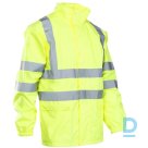 Darba Jaka Lietus Ūdensdroša Hi-Vis GROSVENOR Flash Rain Jacket Waterproof Oxford Polyester Reflective Straps Yellow Drošības Darba Apģērbs