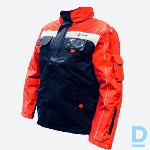 Darba Jaka Sievietēm ar Kapuci Plāna VIERKE Multipocket Reflective Red Blue GERMANY Drošības Darba Apģērbi