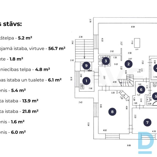 Kvalitatīvi celta divstāvu privātmāja ar plašu pagrabstāvu un labiekārtotu 2270 