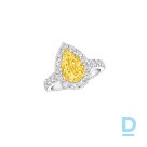 For sale Graff Icon Pear Shape Yellow Diamond and White Diamond Engagement Ring