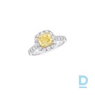 For sale Graff Icon Cushion Cut Yellow and White Diamond Engagement Ring