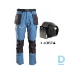 Darba Bikses ar Nokarenām Kabatām PRO Seven Kings Flexi Spandex Safety Workwear Muguras Augstā Josta Petrol Blue Darba Drošības Apģērbs