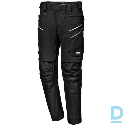 Darba Bikses ar Nokarenām Kabatām SIR PRO CANVAS MC2561 C4 Flexi Stretch 500D Oxford Cordura Black ITALY Drošības Darba Apģērbi