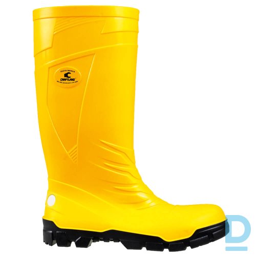 Darba Gumijas Zābaki RONCO CRAFTLAND S5 SRC PVC Boot Wellington ATF Ultra Fresh Yellow GERMANY Drošības Darba Apavi