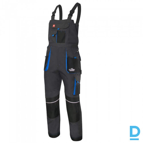 Darba Puskombinezons MAXIMUS Safety Workwear Bib-Pants Oxford 600D Reflective Graphite Black Drošības Darba Apģērbs