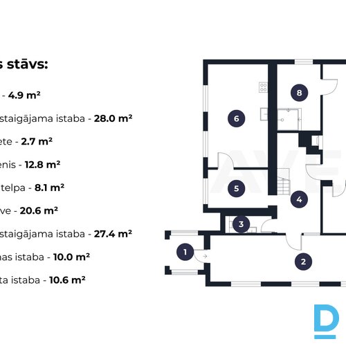 Divstāvu privātmāja ar 14.8 ha zemes gabalu 20 minūšu braucienā no Alūksnes.Koka