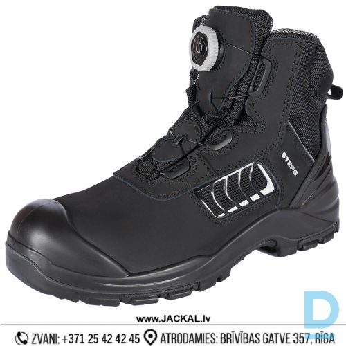 Darba Puszābaki Ādas Siltināti Spin On NARVIK Stepo S3 SRC CI Waterproof O2Dry Membrane 3M Thinsulate Breathable Black Drošības Darba Apavi Specapavi