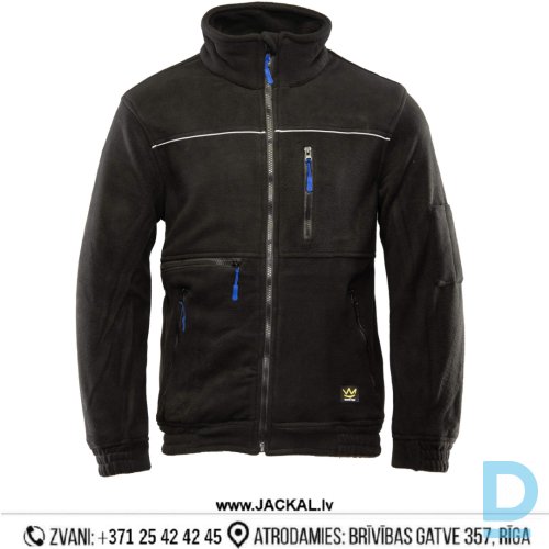 Darba Jaka Flīsa Riktīgi Bieza ar Atstarotājiem POLAR Seven King Reflective Safety Workwear Fleece Jacket Black Drošības Darba Apģērbi Specapģērbi