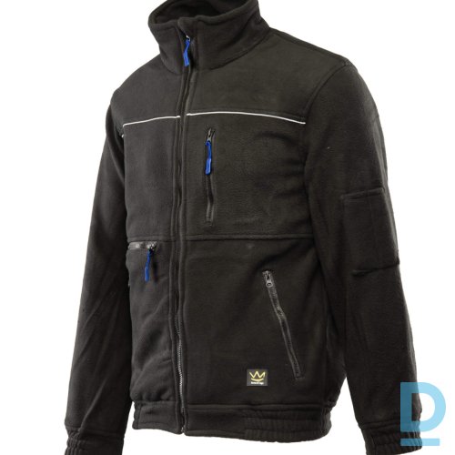 Darba Jaka Flīsa Riktīgi Bieza ar Atstarotājiem POLAR Seven King Reflective Safety Workwear Fleece Jacket Black Drošības Darba Apģērbi Specapģērbi